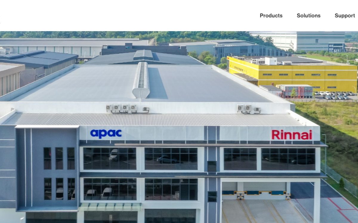 Rinnai ACS website homepage