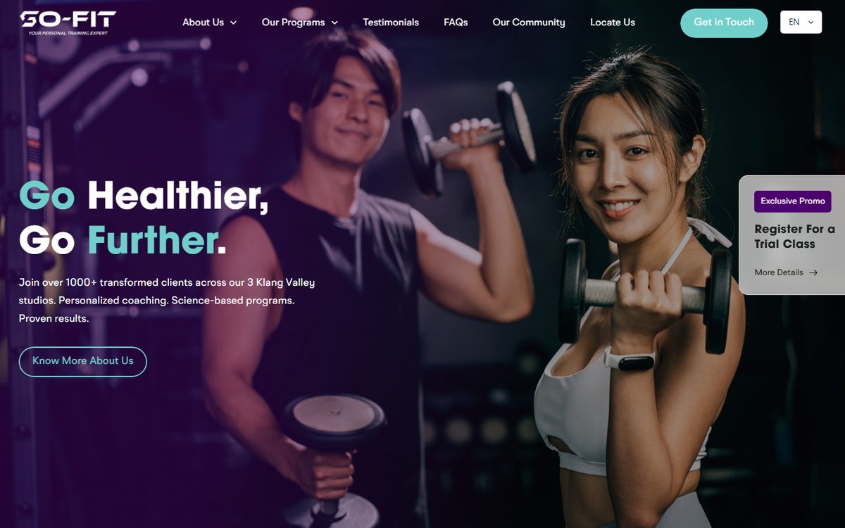SoFit website homepage