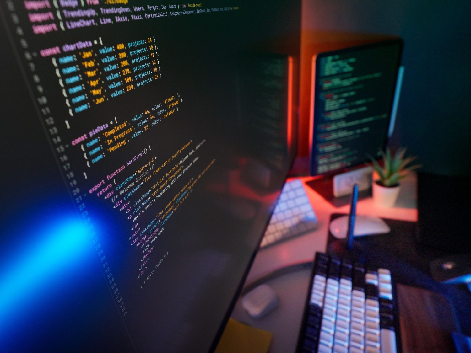 An AI automation workflow running on a dark workstation